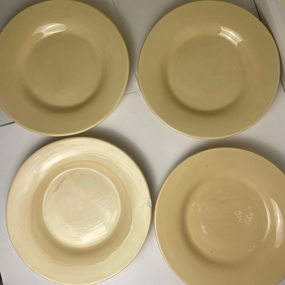 Pottery Barn Other - Pottery Barn Sausalito Amber Yellow Dinner Plates 12” Set of 4 Hand Painted